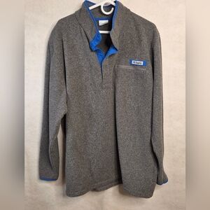 Columbia Men's Size XL PFG Fleece Pullover‎ Snap Closure Collar
